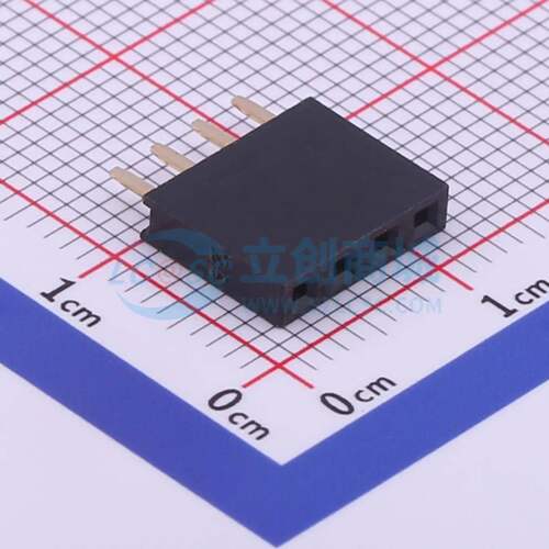 排母 X6511FV-04-C85D32 插件,P=2.54mm 1x4P 方孔 电子元器件配