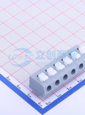 弹簧式接线端子KF202-7.5-6P 插件,P=7.5mm(交错脚) 1x6P 灰色