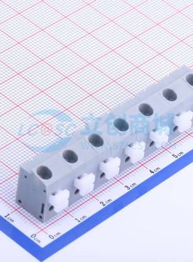 弹簧式接线端子KF202-10.0-7P 插件,P=10mm(交错脚) 1x7P 灰色