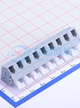 弹簧式接线端子KF243-7.5-9P 插件,P=7.5mm 1x9P 灰色