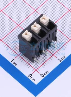 弹簧式接线端子JL212V-SMT-50003BP1 SMD,P=5mm 1x3P 立贴 黑色