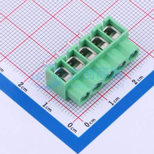 螺钉式接线端子DB166-5.0-5P-GN-P 插件,P=5mm 1x5P 直插 绿色
