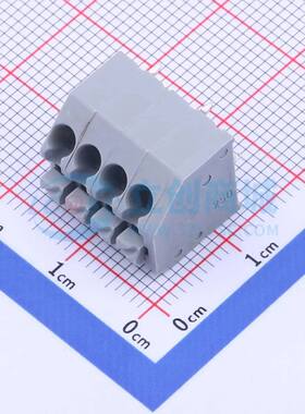 弹簧式接线端子250-204 插件,P=3.5mm(交错脚) 1x4P 灰色