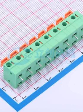 弹簧式接线端子DB142R-7.62-8P-GN 弯插,P=7.62mm 1x8P 绿色