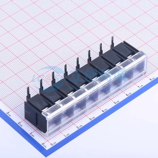接线端子KF48R 带盖板 9.5 弯插9.5mm 1x8P弯针 栅栏式