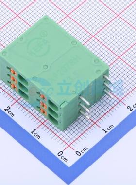 弹簧式接线端子KF207RH-3.5-2*3P 弯插,P=3.5mm 2x3P 绿色