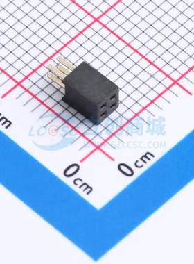 排母 B127M01-0B4P51-H43C24 插件,P=1.27mm 2x2P 方孔 电子元器