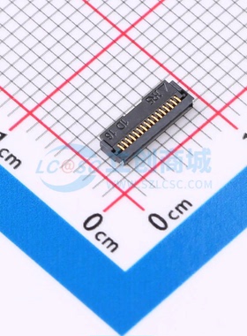 连接器 TF13BSA-16S-0.4SH(800) SMD,P=0.4mm,卧贴 16P 翻盖式 下