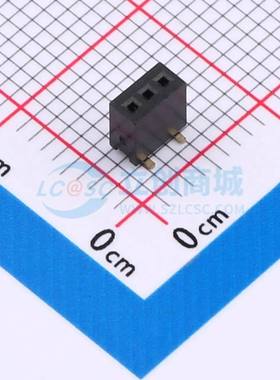 排母 FH1.27-03-03PWD SMD,P=1.27mm(交错脚) 1x3P 方孔 电子元器