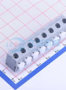 弹簧式接线端子KF202-7.5-8P 插件,P=7.5mm(交错脚) 1x8P 灰色