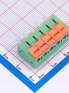 弹簧式接线端子DB142V-5.08-5P-GN 插件,P=5.08mm 1x5P 直插 绿色