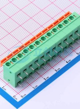 弹簧式接线端子DB142R-5.08-12P-GN 弯插,P=5.08mm 1x12P 绿色