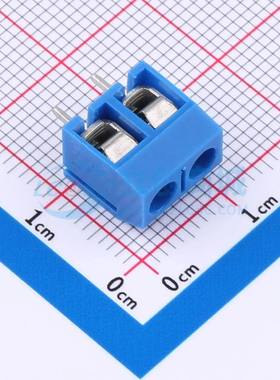 螺钉式接线端子DGL500-2P01V-GD561 插件,P=5mm 1x2P 直插 蓝色