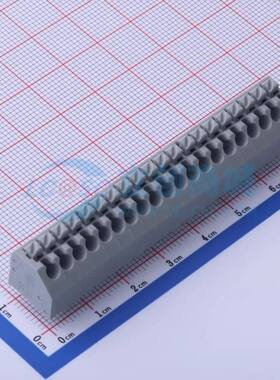 弹簧式接线端子250-220 插件,P=3.5mm(交错脚) 1x20P 灰色