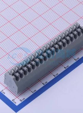 弹簧式接线端子250-218 插件,P=3.5mm(交错脚) 1x18P 灰色
