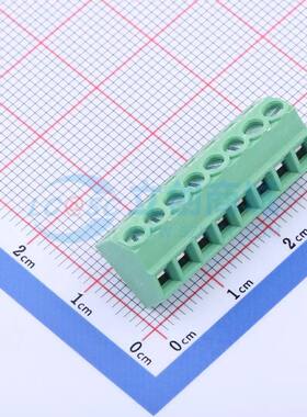 螺钉式接线端子JL102-35008G01 插件,P=3.5mm 1x8P 直插 绿色