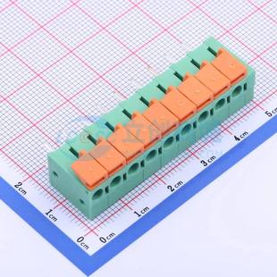 插件 50809GA1 P=5.08mm 1x9P 绿色 弹簧式 直插 接线端子JL142V