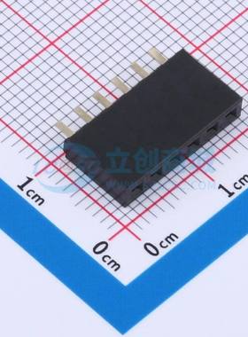 排母 F185-1106A0ASUC2 插件,P=2.54mm 1x6P 方孔 电子元器件配单