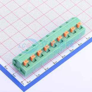 7.62 插件 P=7.62mm 绿色 弹簧式 1x9P 接线端子KF237