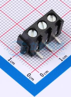 螺钉式接线端子140-A-SMD/03 SMD,P=5mm 1x3P 立贴 黑色