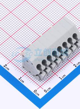 弹簧式接线端子MX250-3.5-08P-A-GY01-Cu-A 插件,P=3.5mm 1x8P 直