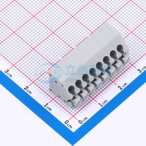 弹簧式接线端子MX250-3.5-08P-A-GY01-Cu-A 插件,P=3.5mm 1x8P 直