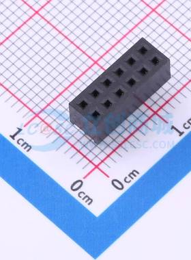 排母 A2005HWV-2x6P 插件,P=2mm 2x6P 方孔 电子元器件配单