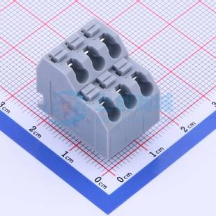 插件 弹簧式 2x3P 5.0 P=5mm 灰色 接线端子KF250T