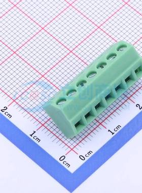 螺钉式接线端子KF127S-3.5-7P 插件,P=3.5mm 1x7P 直插 绿色