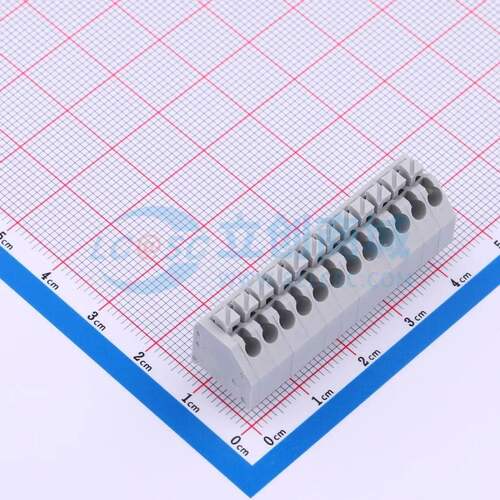 弹簧式接线端子MX250-3.5-12P-B-GY01-Cu-A P=3.5mm(交错脚) 1x12