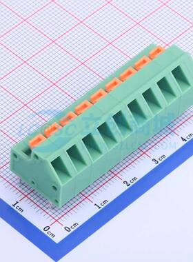 弹簧式接线端子KF237-5.08-9P 插件,P=5.08mm 1x9P 绿色