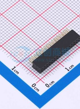 排母 B127M01-0B32P51-H43C24 插件,P=1.27mm 2x16P 方孔 电子元