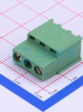 螺钉式接线端子282858-2 插件,P=10mm 1x2P 直插 绿色