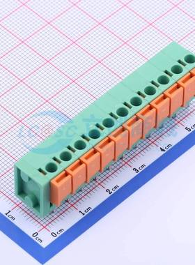 弹簧式接线端子JL142V-50811GA1 插件,P=5.08mm 1x11P 直插 绿色