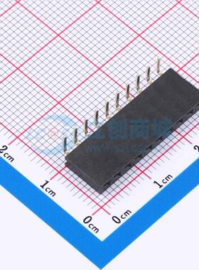 排母 FH2.54-06-10PWD 弯插,P=2.54mm 1x10P 方孔 电子元器件配单