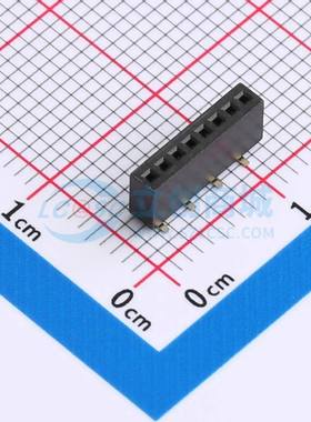 排母 PM1.27-UL2D-8A SMD,P=1.27mm(交错脚) 1x8P 方孔 电子元器