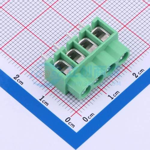 螺钉式接线端子DB166-5.0-4P-GN-P 插件,P=5mm 1x4P 直插 绿色