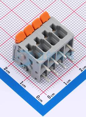 弹簧式接线端子2604-1104 插件,P=5mm 1x4P 灰色