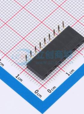排母 DS1024-1x9R2 弯插,P=2.54mm 1x9P 方孔 电子元器件配单