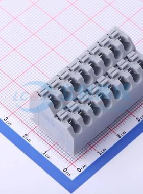 弹簧式接线端子KF250T-5.0-2*8P 插件,P=5mm 2x8P 灰色