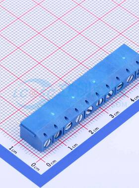 螺钉式接线端子JL301-50010U01 插件,P=5mm 1x10P 直插 蓝色