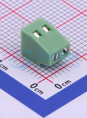 螺钉式接线端子XY308-2.54-2P 插件,P=2.54mm 1x2P 直插 绿色