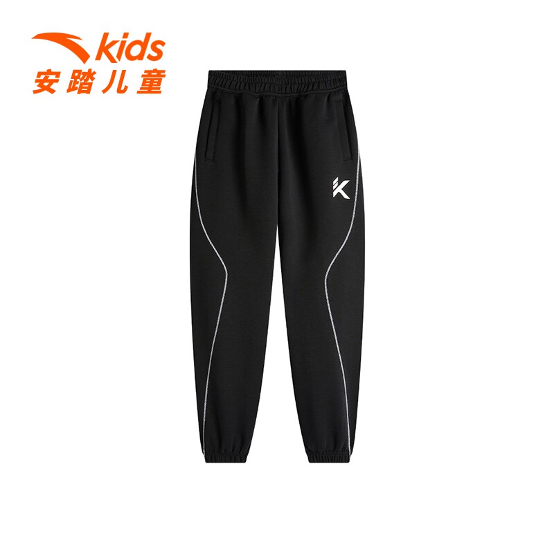 安踏儿童运动裤2025年春秋新款男童中大童加绒保暖休闲长裤