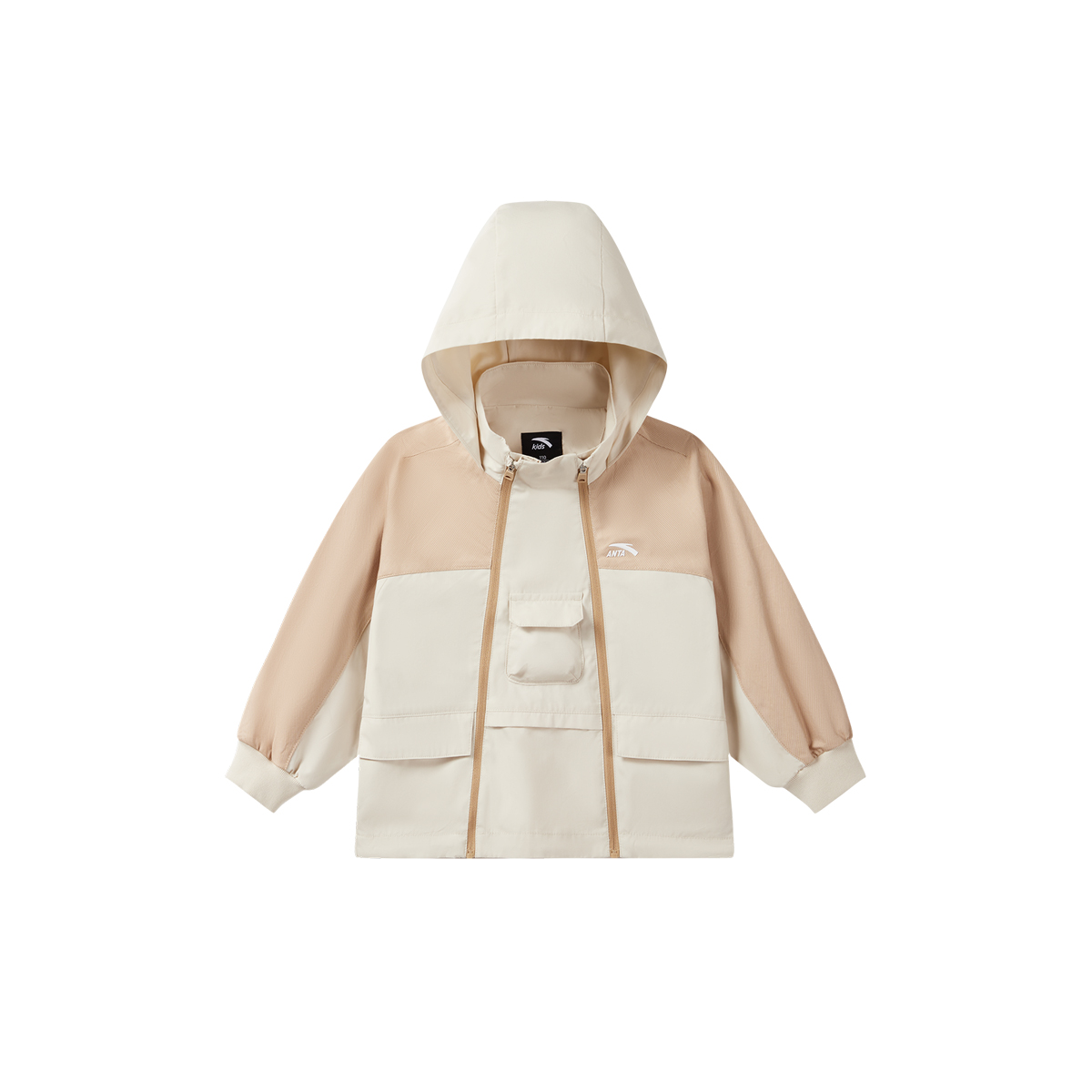 安踏童装2025年春季新款男小童连帽棉质运动潮流宽松外套