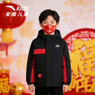 晴雨甲安踏儿童新年外套男大童摇粒绒2026新款马年保暖大童厚外套