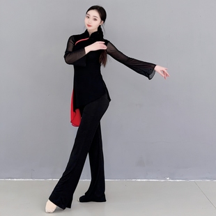 新国风古典舞飘逸纱衣长裤艺考剑舞扇子舞练功舞台演出表演服套装