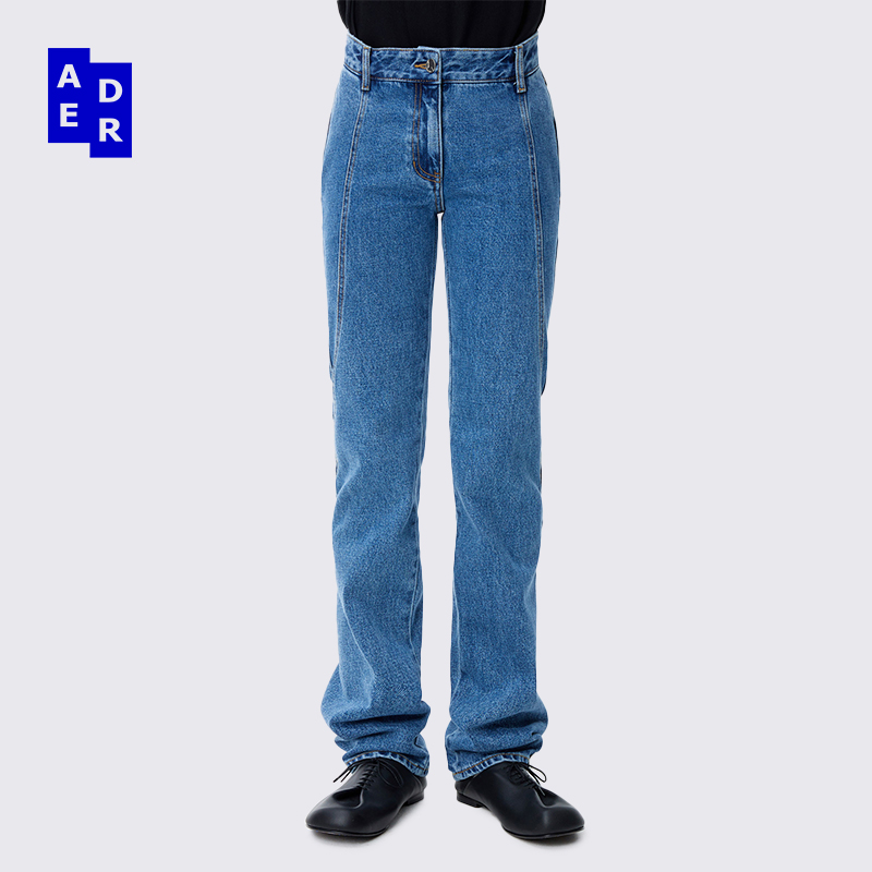ADERERROR 24SS Ardva 牛仔裤 高腰修身印花直筒长裤子