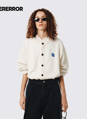 ADERERROR SIG系列 TRS Tag 毛衣开衫02经典圆领方块补丁针织开衫