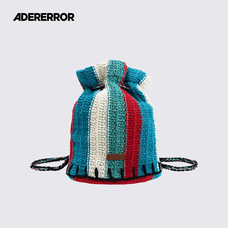 ADERERROR针织水桶背包