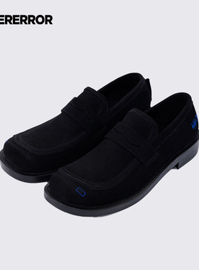 ADERERROR Curve系列  LF01 之字形刺绣蓝色燃烧细节乐福鞋